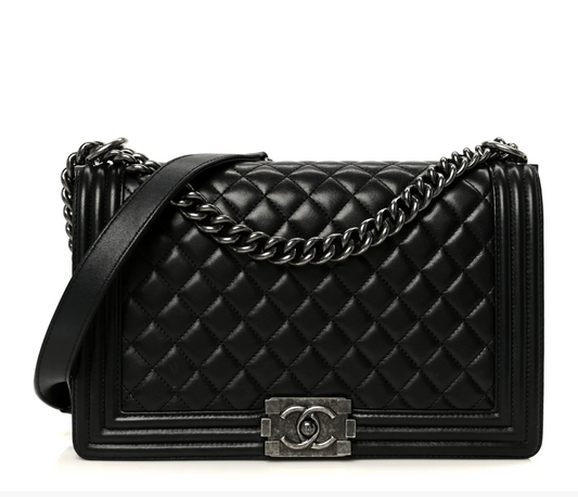 Chanel Calfskin Quilted Medium Boy Flap Black