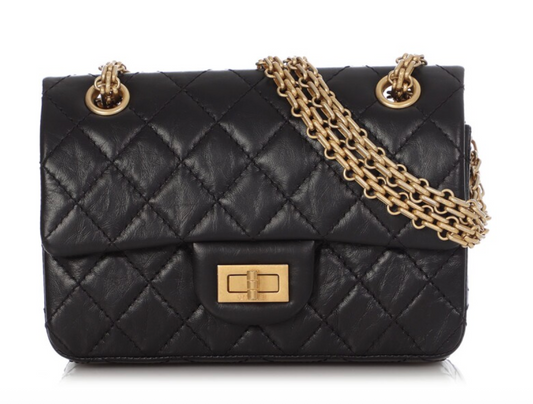 Chanel Black Quilted Distressed Lambskin 2.55