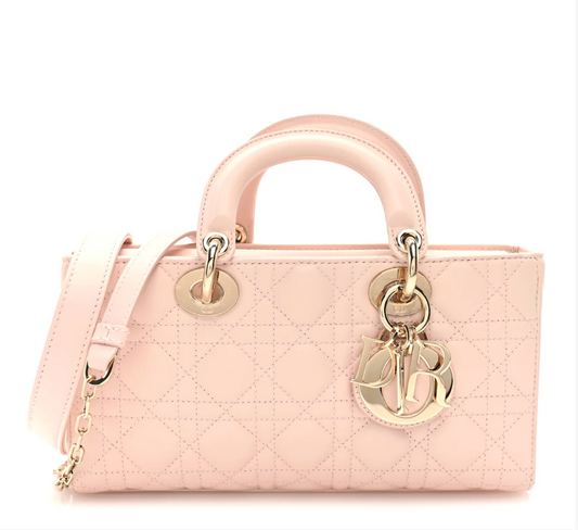 Christian Dior Lambskin Cannage Medium Lady D-Joy Powder Pink