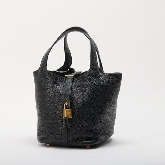 Hermes Picotin Lock 18 Eclat Ardoise Clemence and Gris Pantin Swift Palladium Hardware Y Stamp 2020