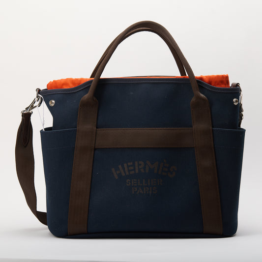Hermes Toile Sac De Pansage Groom Bleu Navy Feu D Stamp 2019