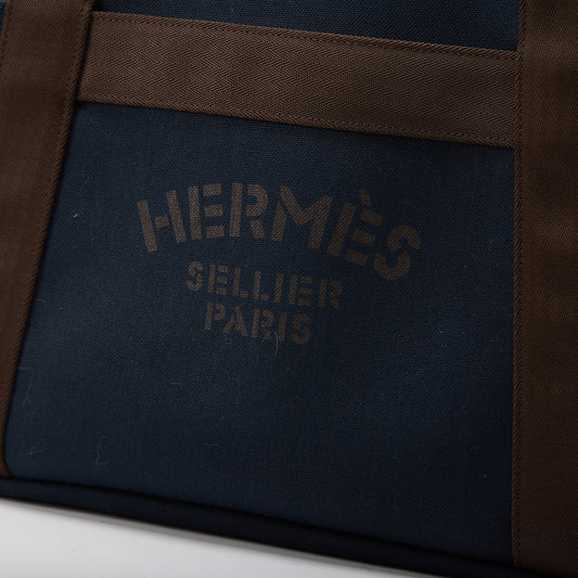 Hermes Toile Sac De Pansage Groom Bleu Navy Feu D Stamp 2019
