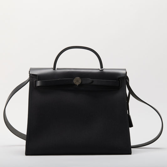 Hermes Herbag Black 31 T Stamp 2015