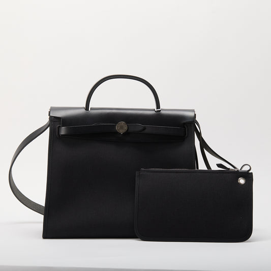 Hermes Herbag Black 31 T Stamp 2015