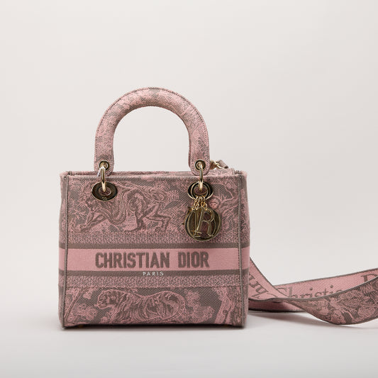 Dior Lady Dior D-Lite Pink Embroidery