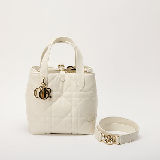 Dior Toujours Vertical Tote Bag In Latte Flat Macrocannage Calfskin Limited Ed.