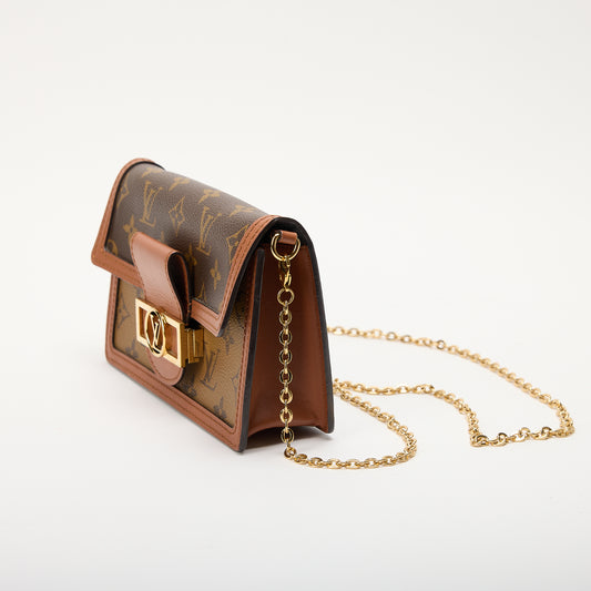 Louis Vuitton Dauphine Crossbody Brown Leather Monogram,Reverse Monogram