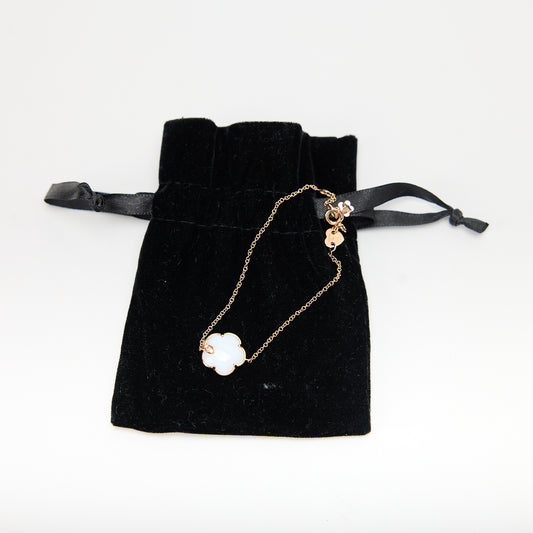 Pasquale Bruni 18k Rose Gold Joli White Agate Bracelet with Diamonds