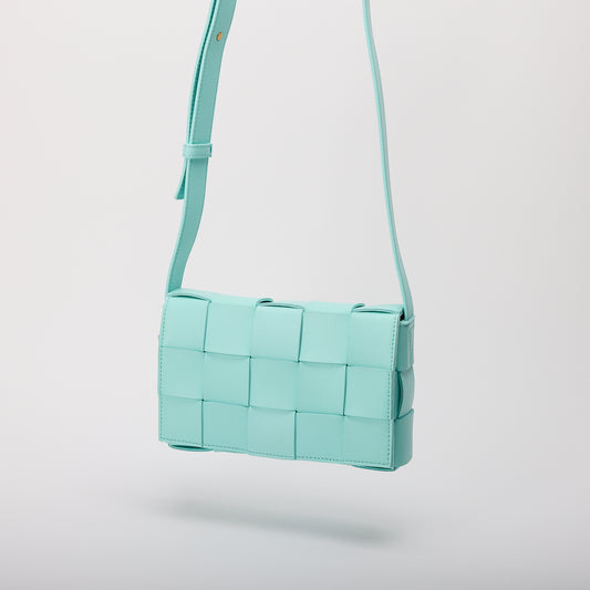 Bottega Veneta Cassette Crossbody Bag Mint Green Leather