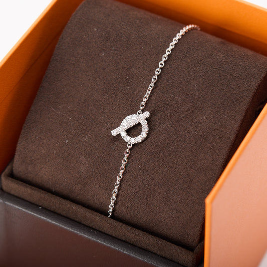 Hermes 18K White Gold Diamond Finesse Bracelet ST