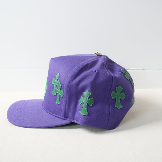 Chrome Hearts Purple Hat With Green Patches