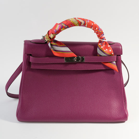 Hermes Kelly Togo 32 Rose Pourpre Square O Stamp 2011