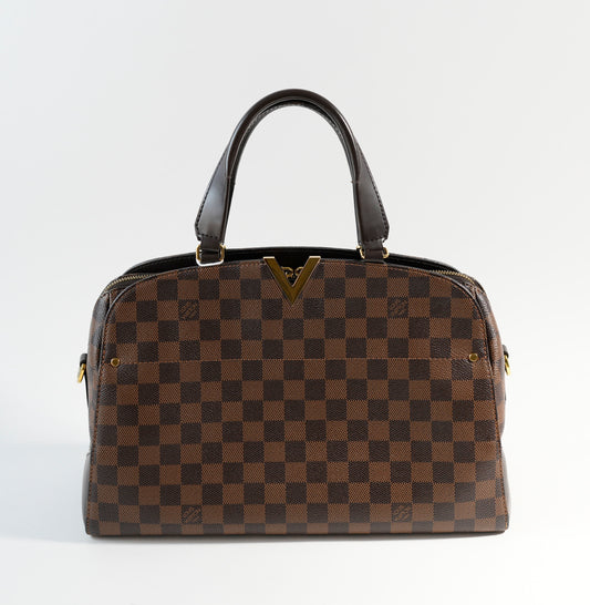 LOUIS VUITTON  Kensington Bowling Damier Ebene Satchel Brown Bag
