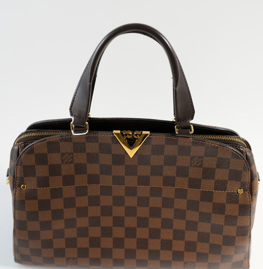LOUIS VUITTON  Kensington Bowling Damier Ebene Satchel Brown Bag