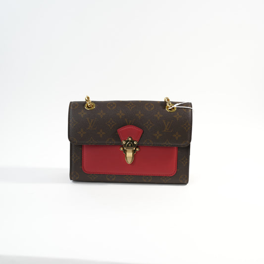 LOUIS VUITTON Victoire Monogram Canvas Shoulder Bag Cherry
