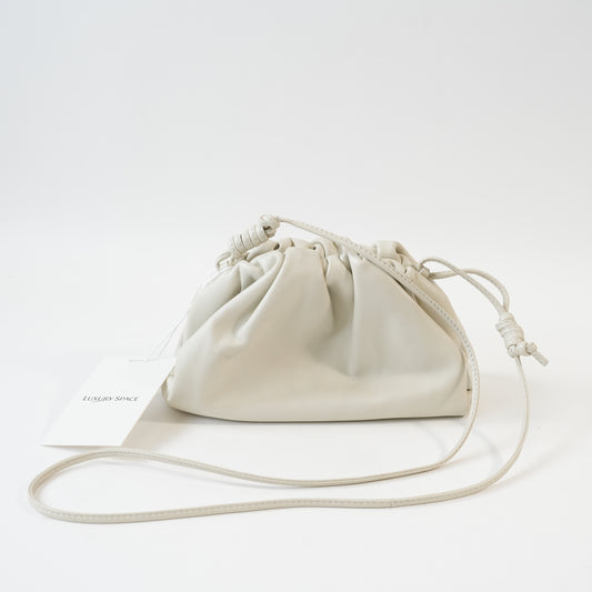 Bottega Veneta The Pouch Small Gathered Leather Light Gray