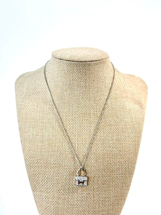 Hermes Constance Pendant Diamond Necklace White Gold