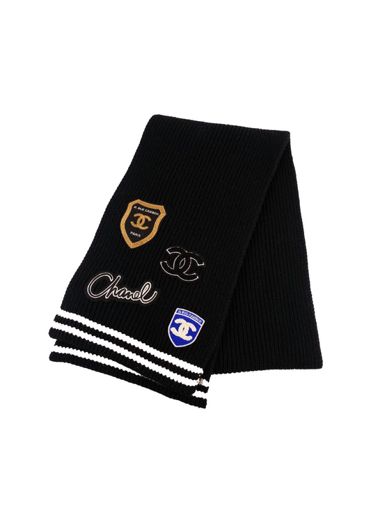 Chanel Cashmere 100 Logo Multi Patch Scarf