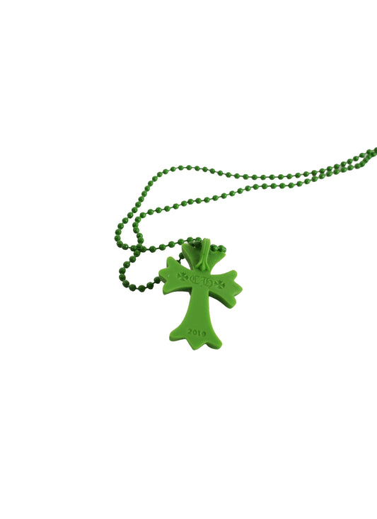 Chrome Hearts Green Silicone Cross Necklace